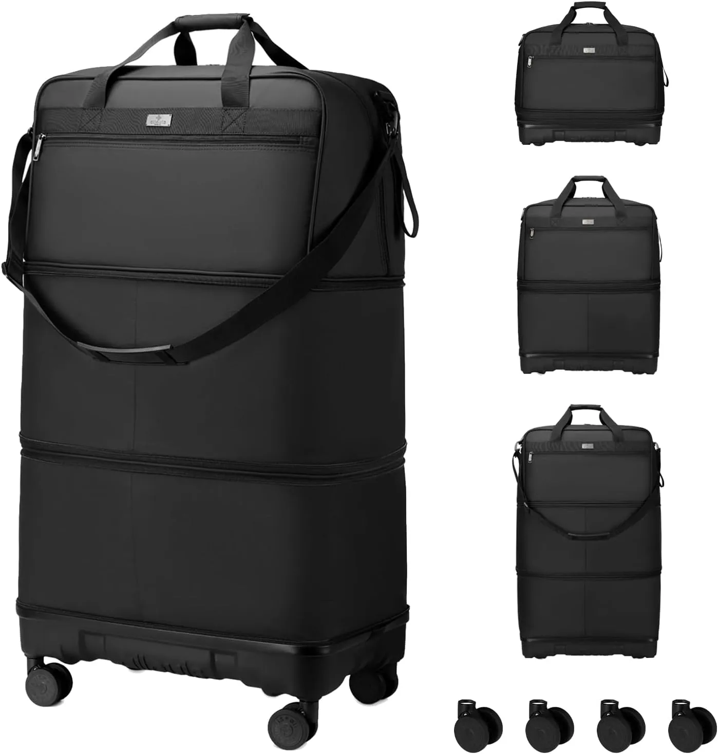 Expandable Foldable Luggage with Removable Universal Wheels Large Capacity Collapsible Suitcase Rolling Travel Bag for Men and Women Lightweight Suitcases