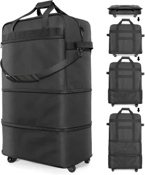 Expandable Foldable Suitcases with Wheels Collapsible Luggage Bag Large Capacity Suitcase Duffel Bag for Men Women