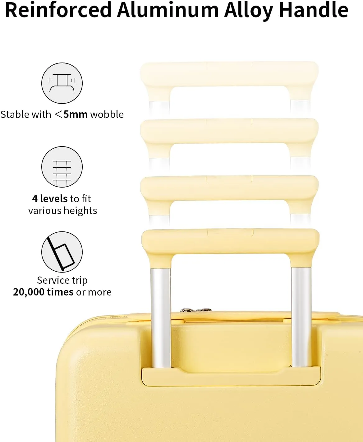 Expandable Top Open 24 Inch Checked Luggage with Spinner Wheels, Large Suitcase with TSA Lock, Hardside Travel Luggage Suitcases for Men Women, for 14 Days Travel, Cheese Yellow
