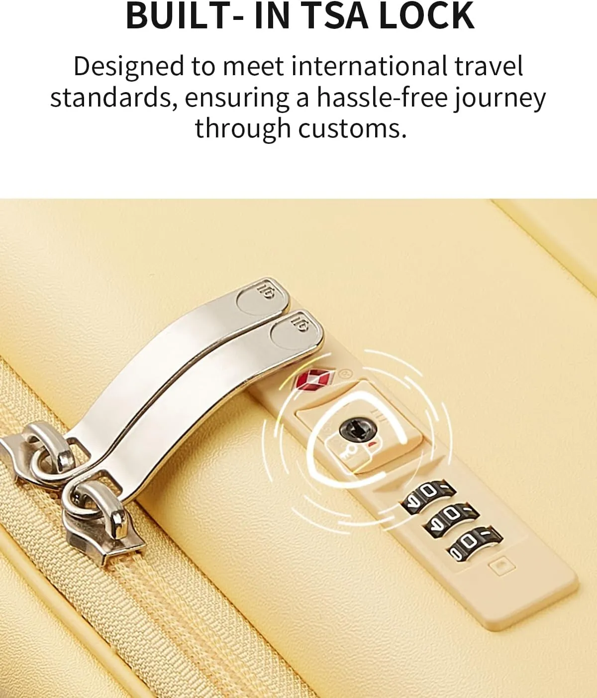 Expandable Top Open 24 Inch Checked Luggage with Spinner Wheels, Large Suitcase with TSA Lock, Hardside Travel Luggage Suitcases for Men Women, for 14 Days Travel, Cheese Yellow