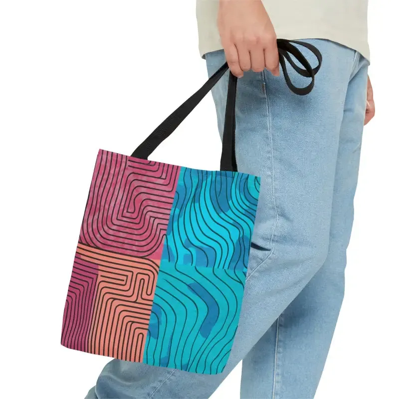 Expressive Abstract Lines Tote Bag for Bold Style