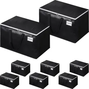 Extra Large Moving Boxes-Moving Bags with Zipper, Carrying Handles and Tag Pocket-Moving Supplies for Space Saving-Totes for Storage - for moving, Storage, Camping and Travel 125L-8 Pack