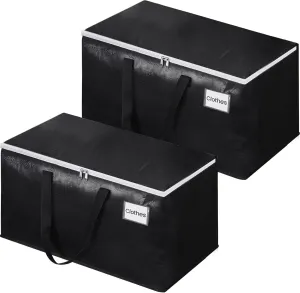 Extra Large Moving Boxes-Moving Bags with Zipper, Carrying Handles and Tag Pocket-Moving Supplies for Space Saving-Totes for Storage-for moving, Storage, Camping and Travel 93L-2 Pack