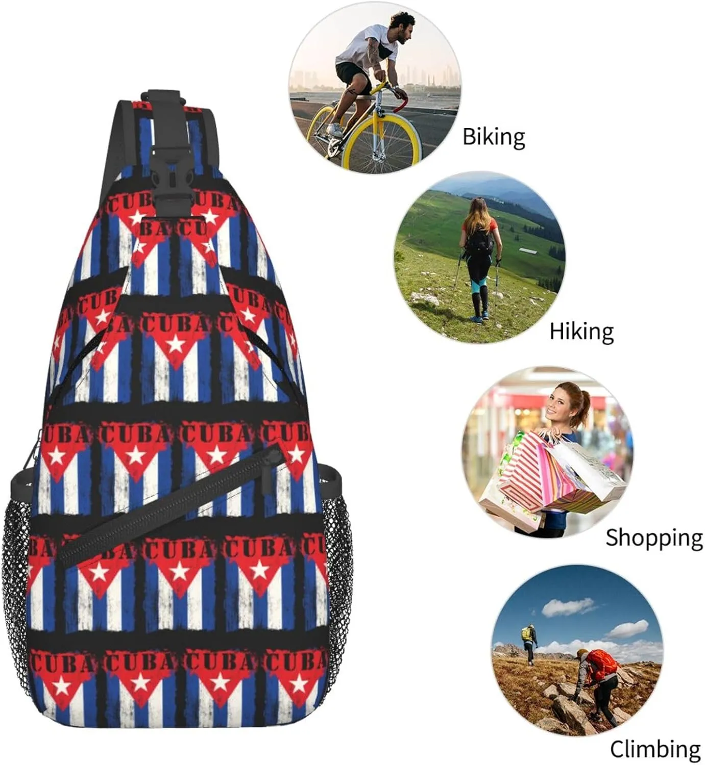 Faith Family Freedom Christian Vintage Usa Flag Sling Bag Chest Bags Casual Crossbody Bag Travel Shoulder Backpack