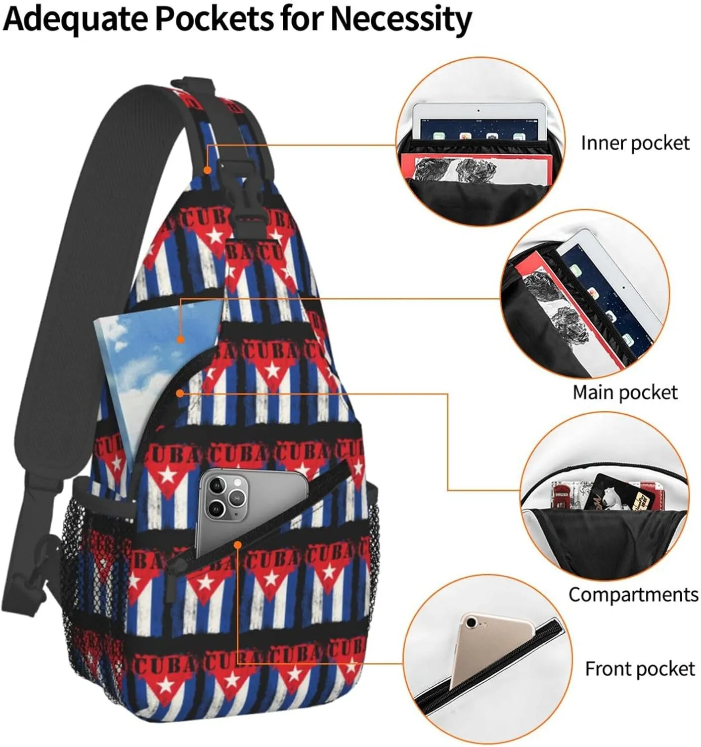 Faith Family Freedom Christian Vintage Usa Flag Sling Bag Chest Bags Casual Crossbody Bag Travel Shoulder Backpack