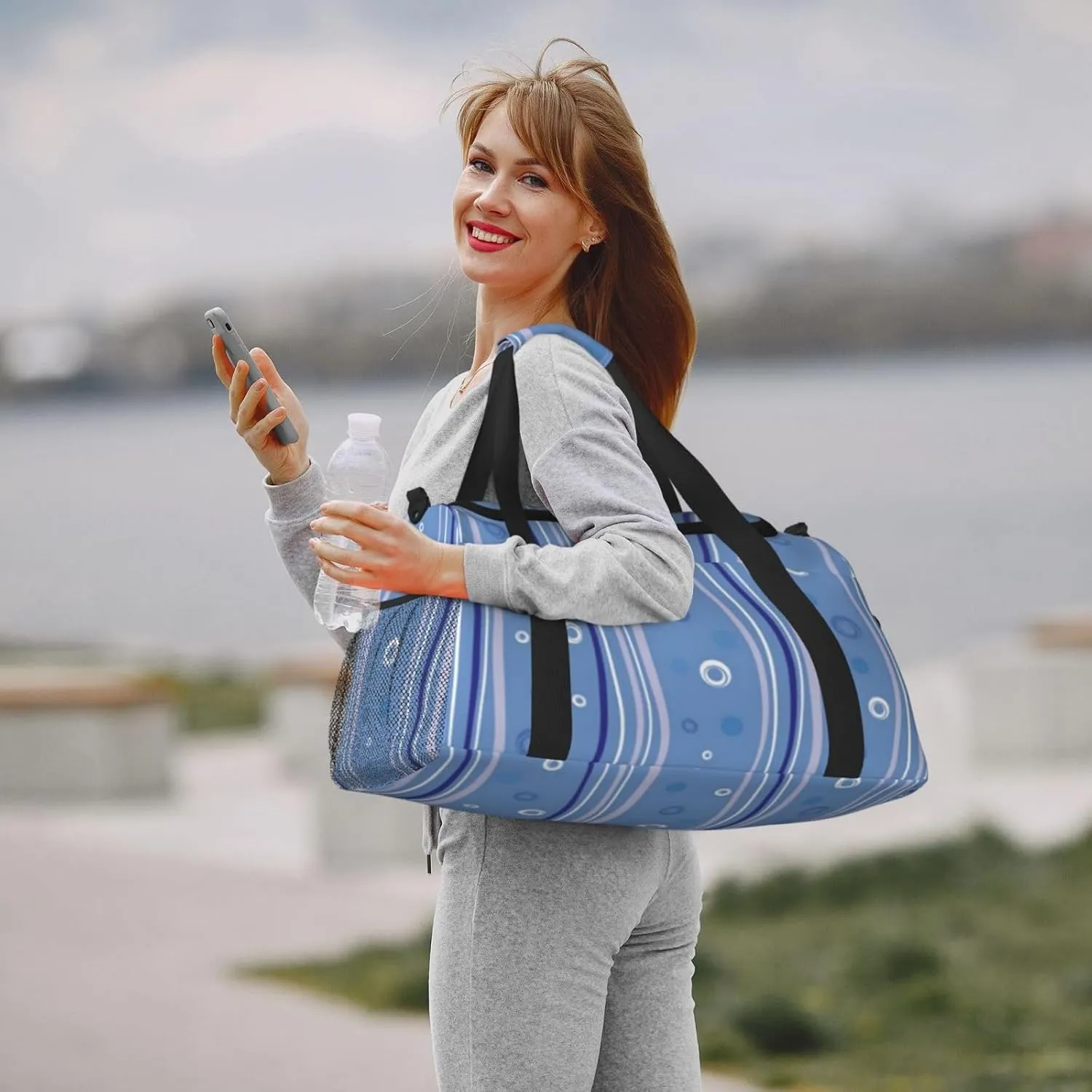 Fashion Circle Travel Duffel Bag Large Foldable Waterproof Overnight Bag For Beach Swim Bags Pool Sports Gym
