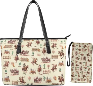 Fashion Purses and Wallets Set for Women 2 Piece Tote Bag Large Capacity Travel Totes