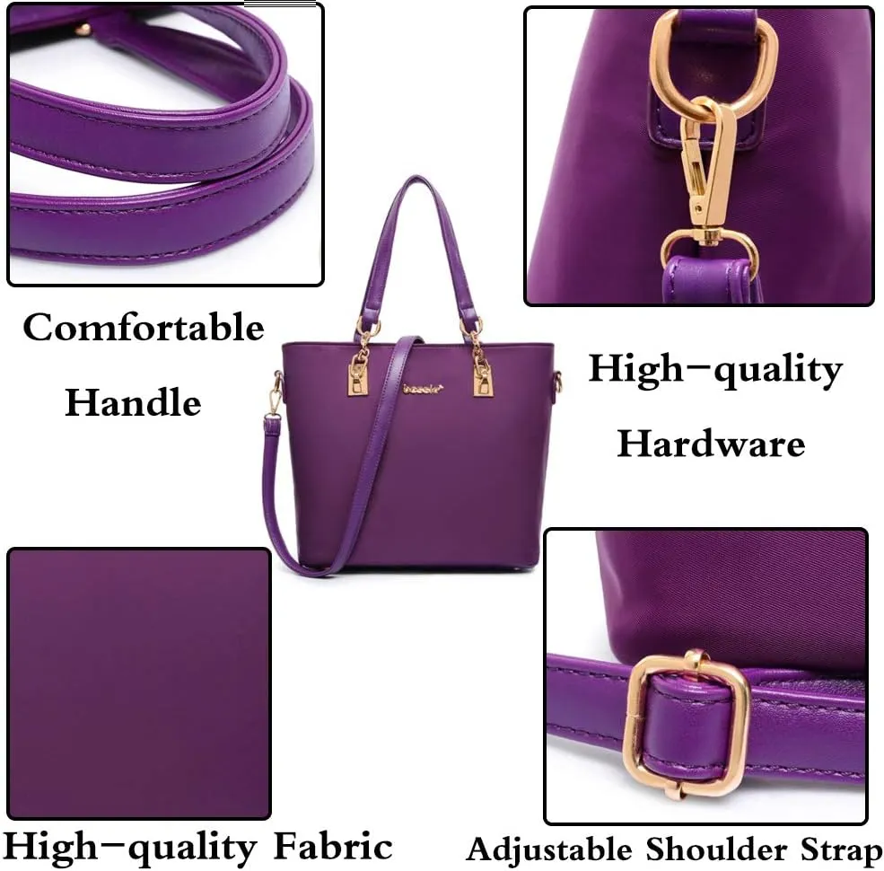 FiveloveTwo Women Ladies 6 Pcs Handbag Set Hobo Top Handle Bag Totes Satchels Crossbody Shoulder Bags Purse Clutch