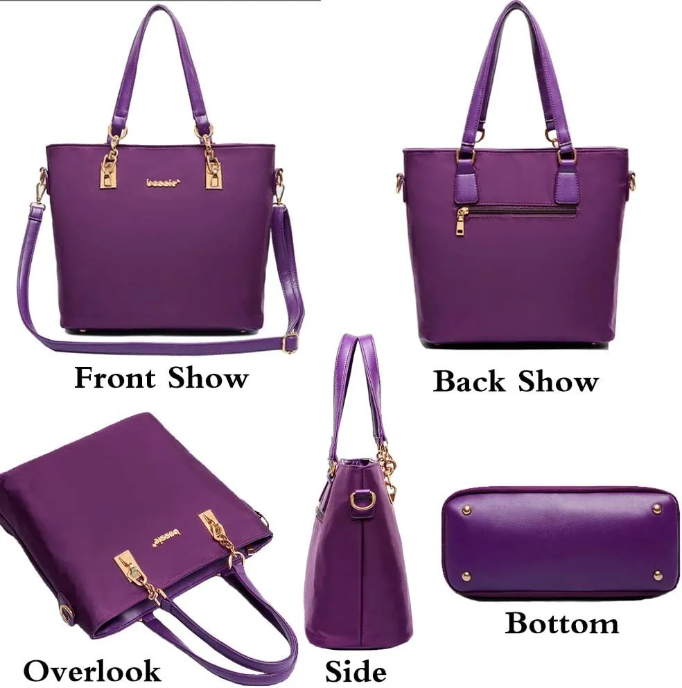 FiveloveTwo Women Ladies 6 Pcs Handbag Set Hobo Top Handle Bag Totes Satchels Crossbody Shoulder Bags Purse Clutch