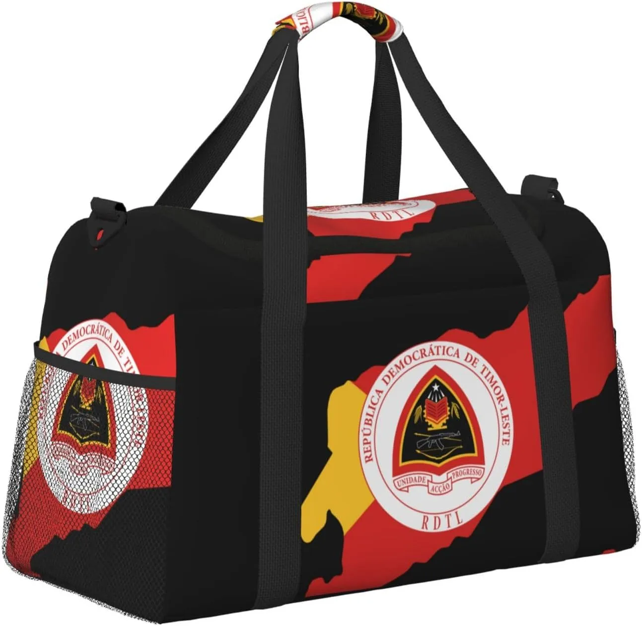 Flag Map Of East Timor Travel Duffel Bag Large Foldable Waterproof Overnight Bag For Beach Swim Bags Pool Sports Gym