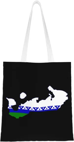Flag Map of Nenets Autonomous Okrug Tote Bag for Women Canvas Shopping Bags Reusable Beach Bag Grocery Bags Tote Shoulder Bag Gift Bags