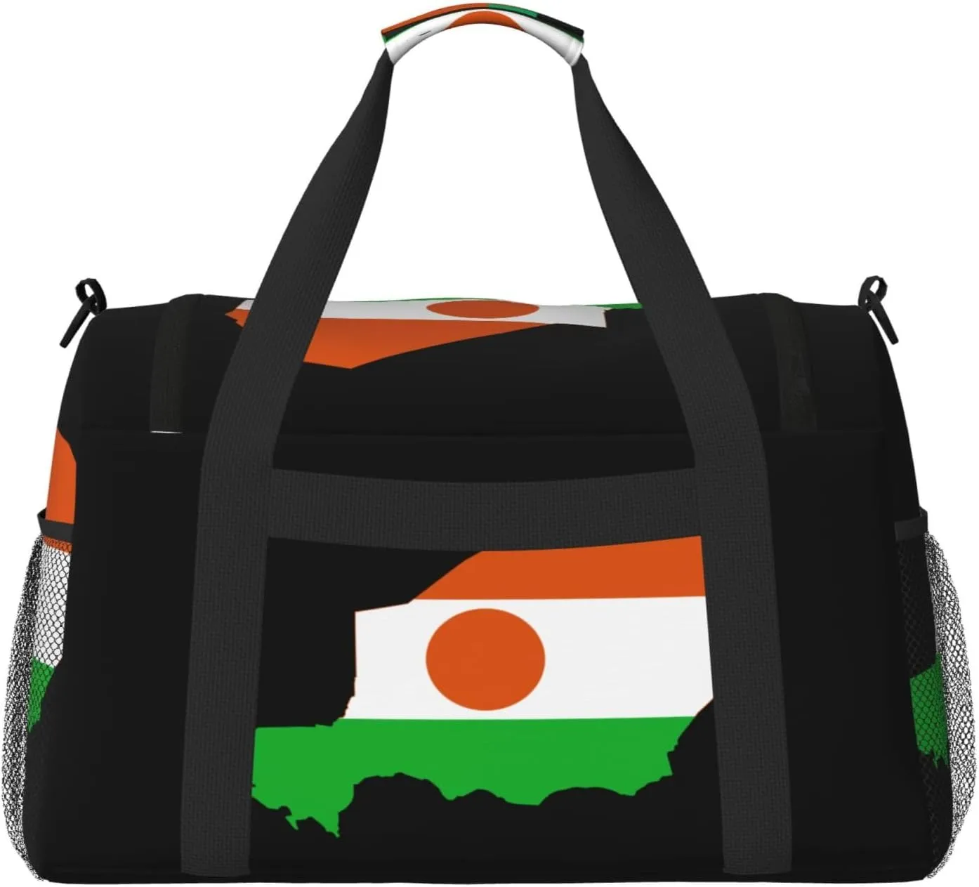 Flag Map Of Niger Travel Duffel Bag Large Foldable Waterproof Overnight Bag For Beach Swim Bags Pool Sports Gym