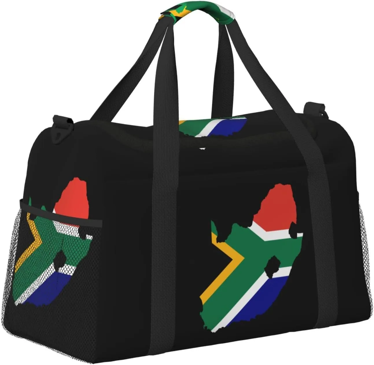Flag Map Of South Africa Travel Duffel Bag Large Foldable Waterproof Overnight Bag For Beach Swim Bags Pool Sports Gym