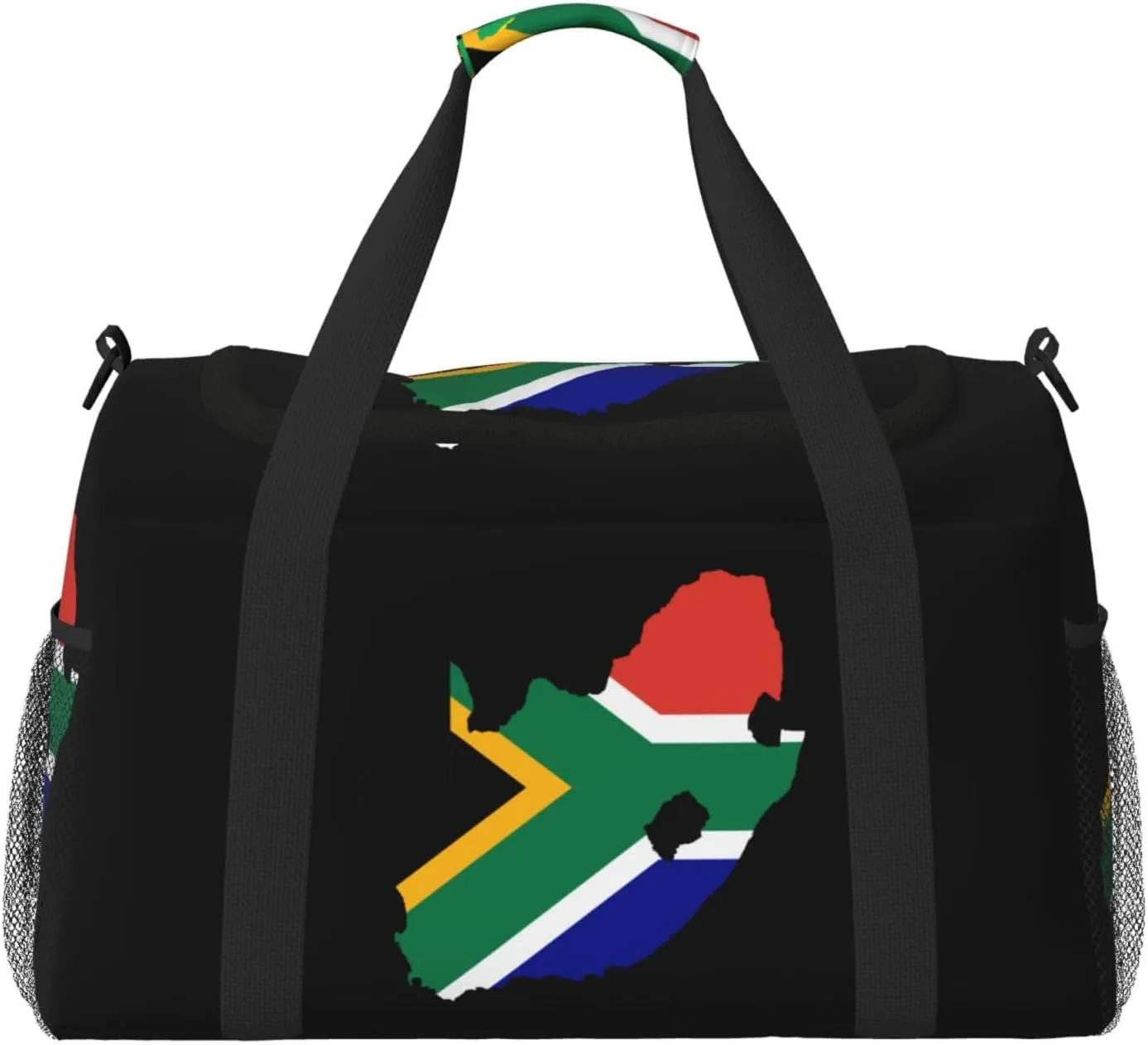 Flag Map Of South Africa Travel Duffel Bag Large Foldable Waterproof Overnight Bag For Beach Swim Bags Pool Sports Gym