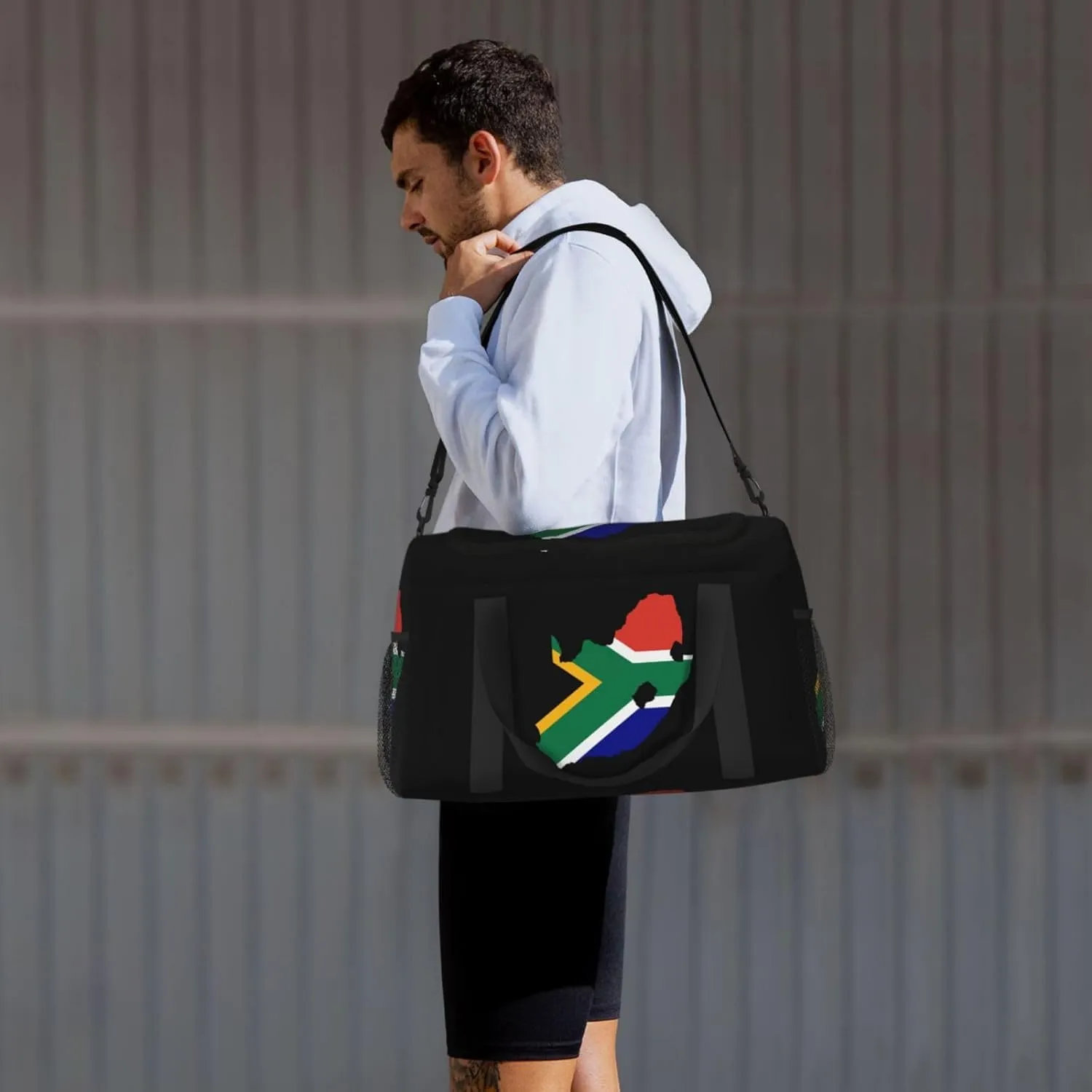 Flag Map Of South Africa Travel Duffel Bag Large Foldable Waterproof Overnight Bag For Beach Swim Bags Pool Sports Gym