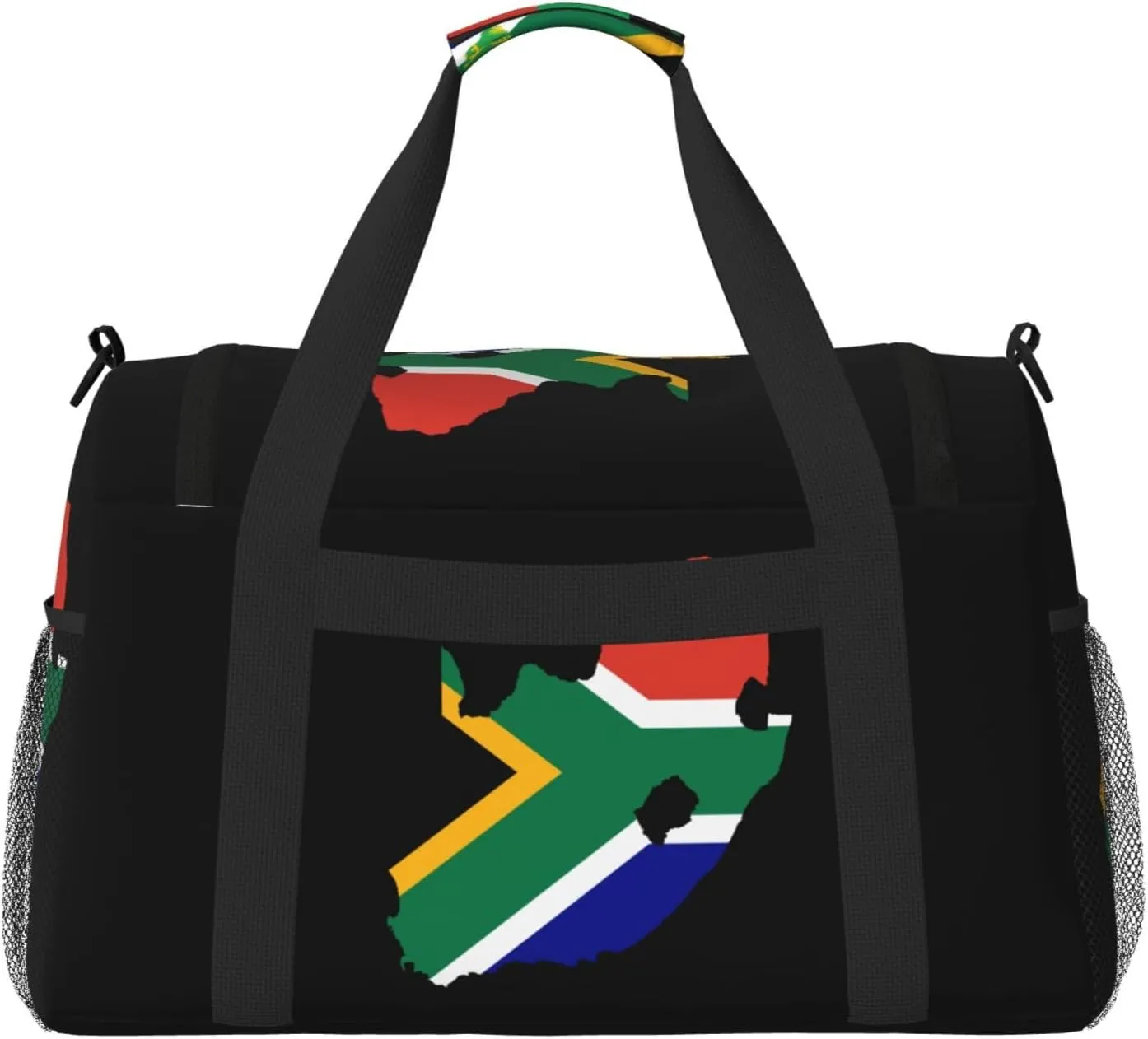 Flag Map Of South Africa Travel Duffel Bag Large Foldable Waterproof Overnight Bag For Beach Swim Bags Pool Sports Gym
