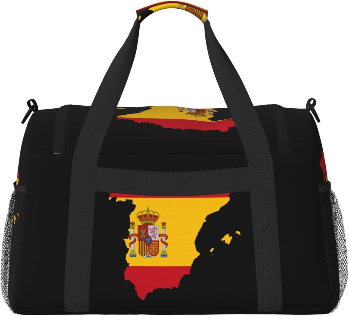 Flag Map Of Spain Travel Duffel Bag Large Foldable Waterproof Overnight Bag For Beach Swim Bags Pool Sports Gym