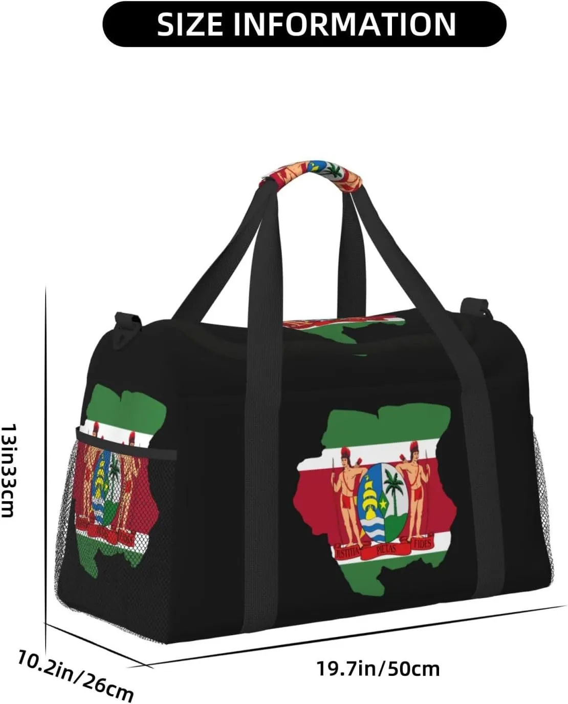 Flag Map Of Suriname Travel Duffel Bag Large Foldable Waterproof Overnight Bag For Beach Swim Bags Pool Sports Gym