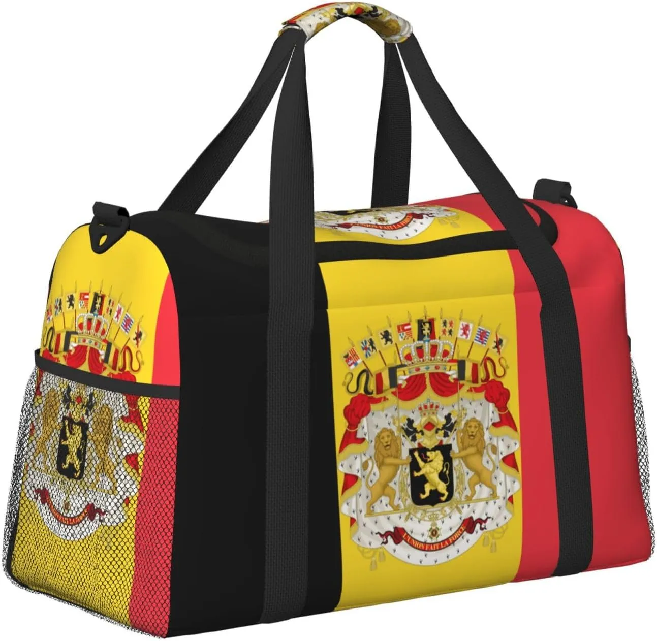 Flag Of Belgium Travel Duffel Bag Large Foldable Waterproof Overnight Bag For Beach Swim Bags Pool Sports Gym