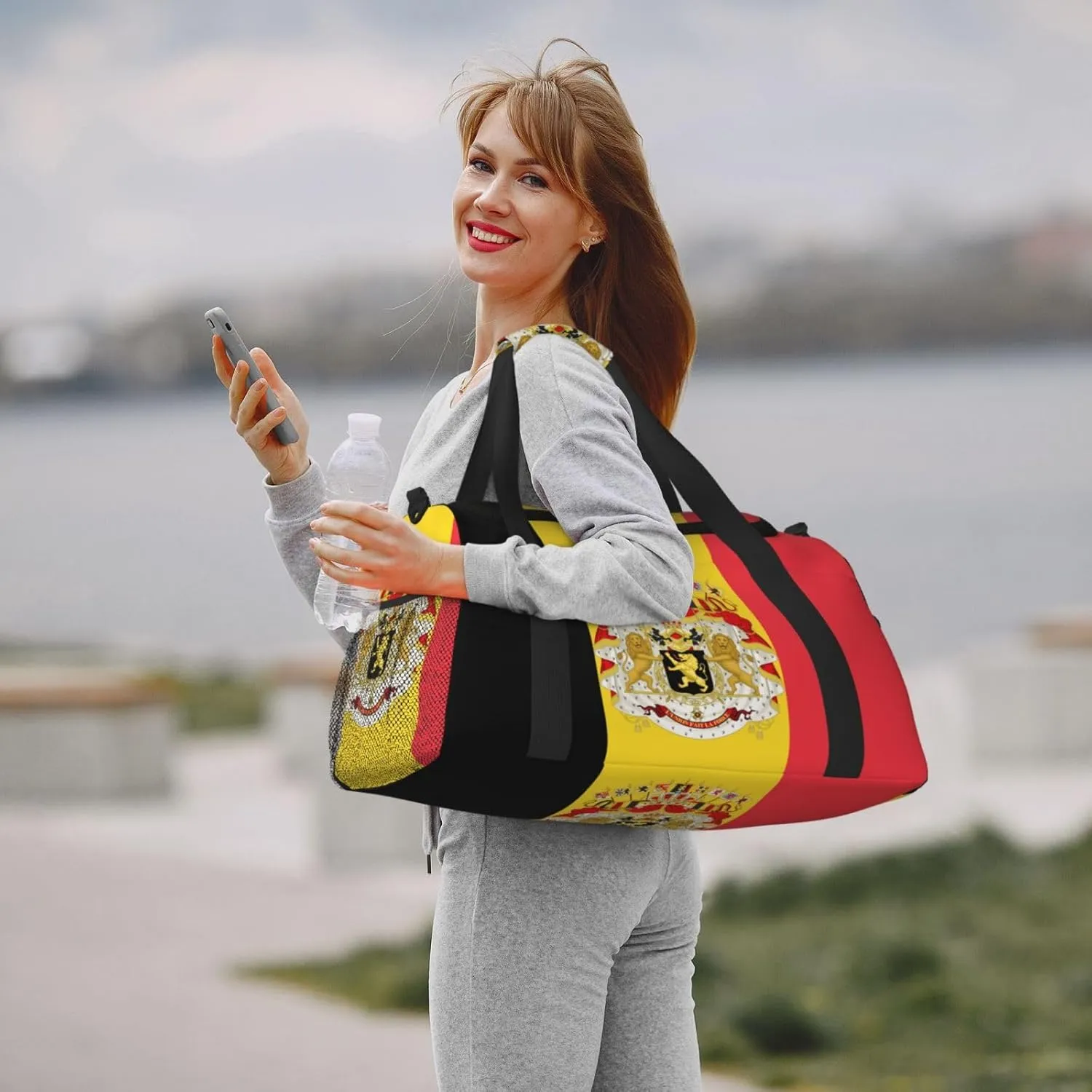 Flag Of Belgium Travel Duffel Bag Large Foldable Waterproof Overnight Bag For Beach Swim Bags Pool Sports Gym