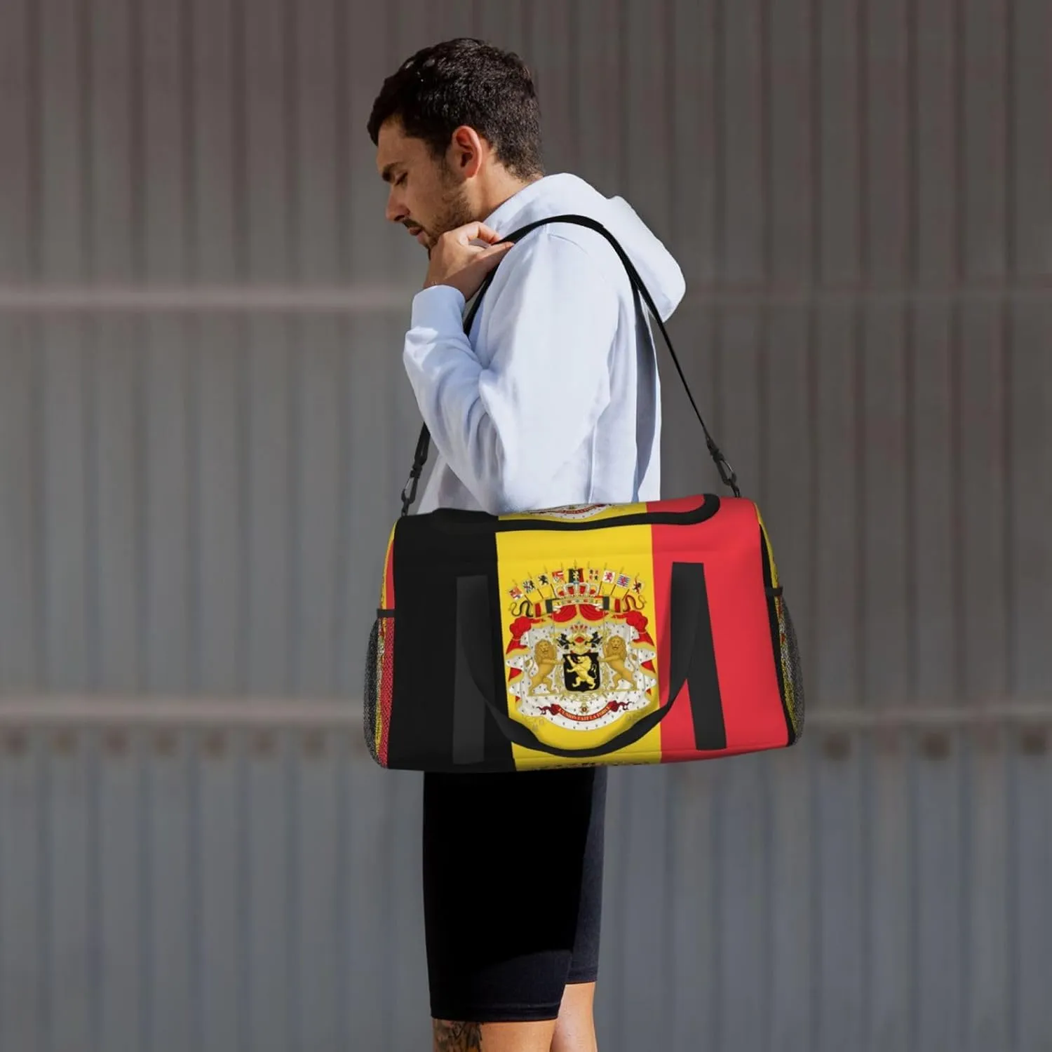 Flag Of Belgium Travel Duffel Bag Large Foldable Waterproof Overnight Bag For Beach Swim Bags Pool Sports Gym