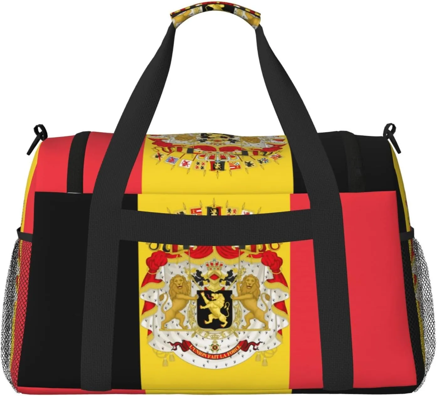 Flag Of Belgium Travel Duffel Bag Large Foldable Waterproof Overnight Bag For Beach Swim Bags Pool Sports Gym