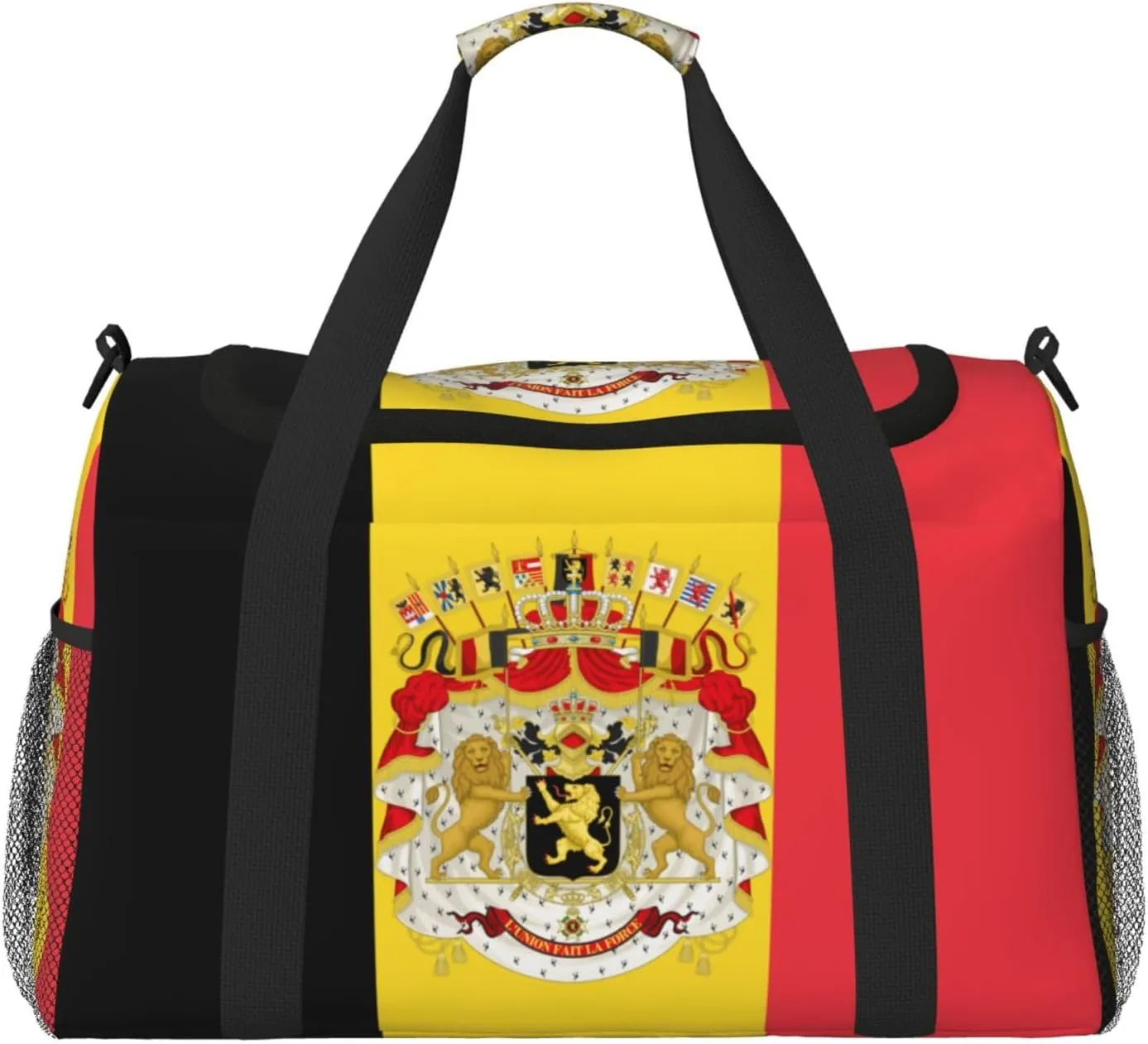 Flag Of Belgium Travel Duffel Bag Large Foldable Waterproof Overnight Bag For Beach Swim Bags Pool Sports Gym