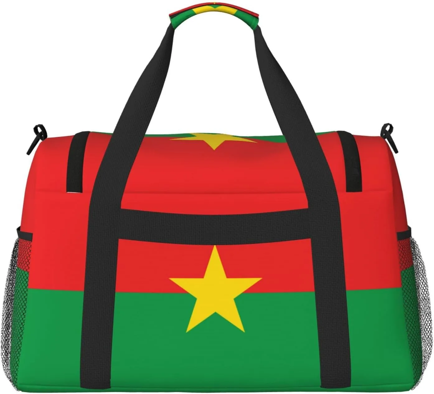 Flag Of Burkina Travel Duffel Bag Large Foldable Waterproof Overnight Bag For Beach Swim Bags Pool Sports Gym