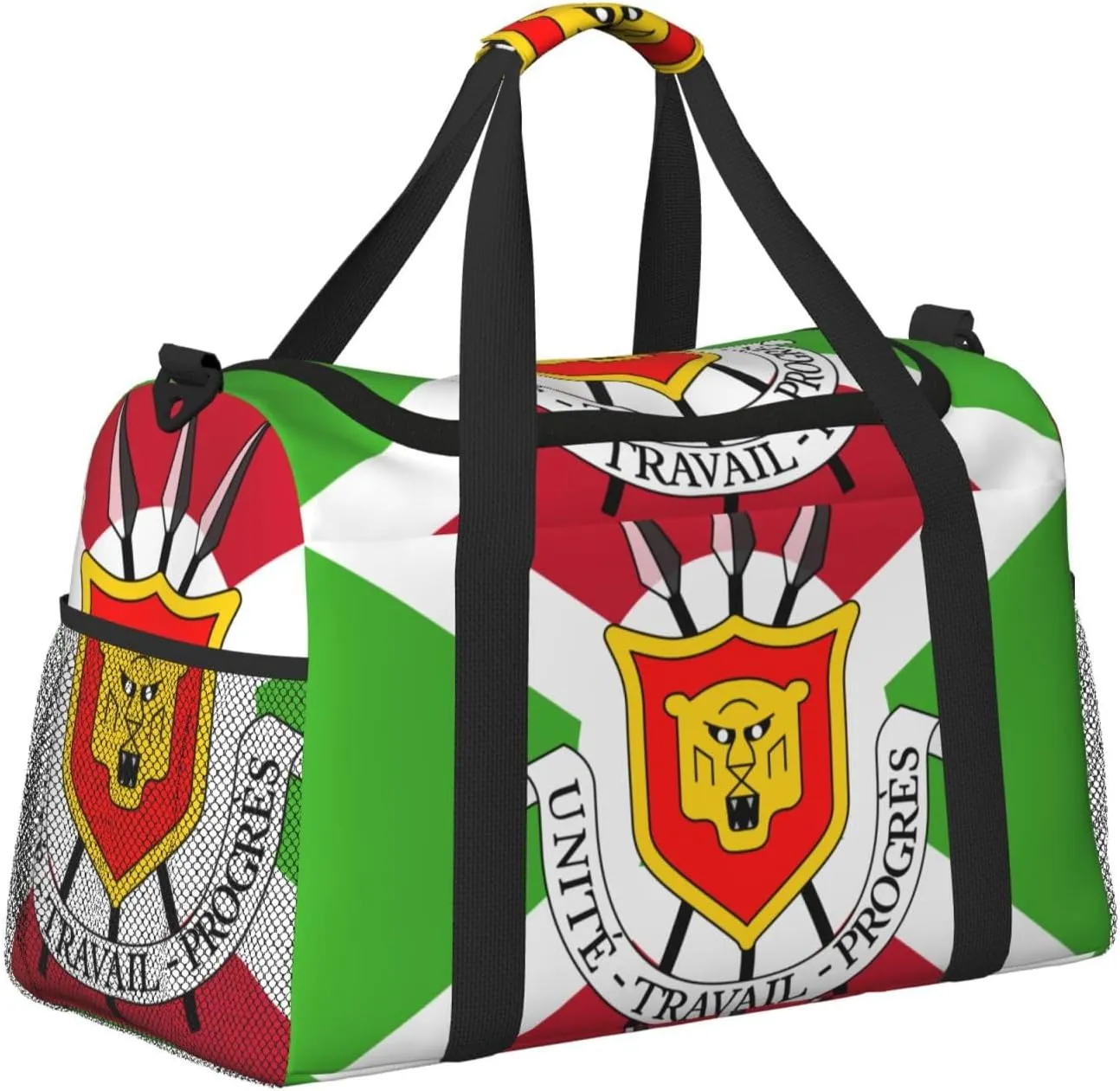 Flag Of Burundi Travel Duffel Bag Large Foldable Waterproof Overnight Bag For Beach Swim Bags Pool Sports Gym