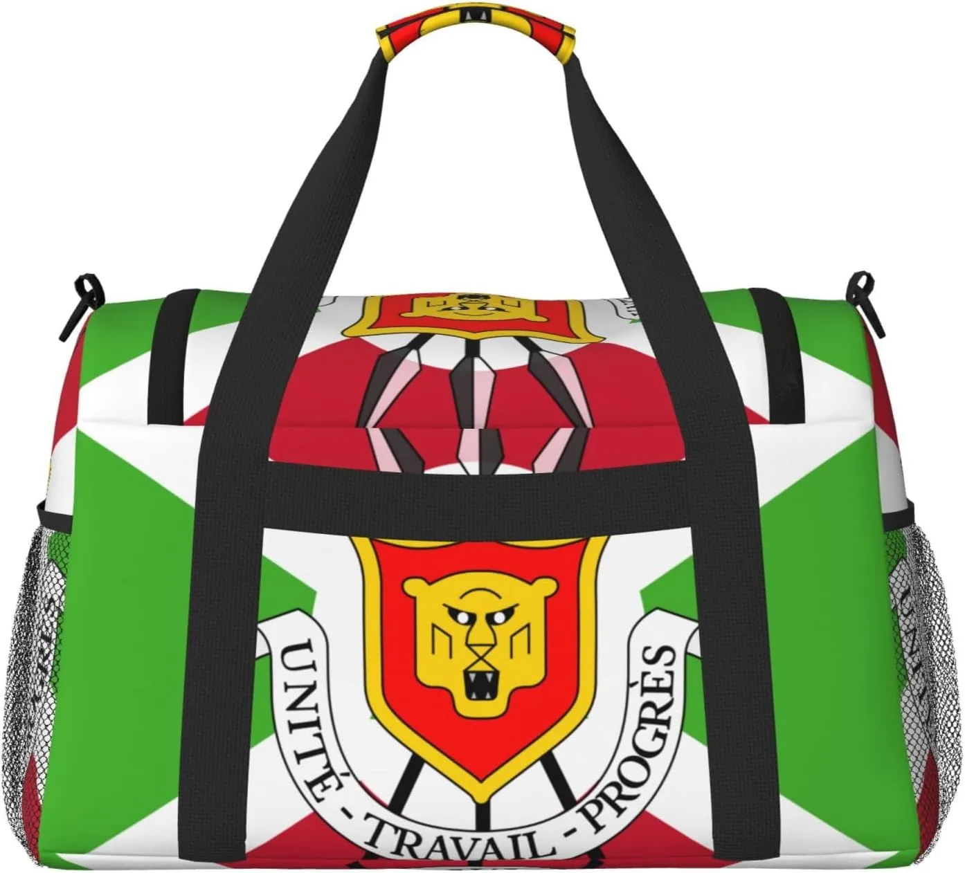 Flag Of Burundi Travel Duffel Bag Large Foldable Waterproof Overnight Bag For Beach Swim Bags Pool Sports Gym