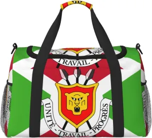 Flag Of Burundi Travel Duffel Bag Large Foldable Waterproof Overnight Bag For Beach Swim Bags Pool Sports Gym