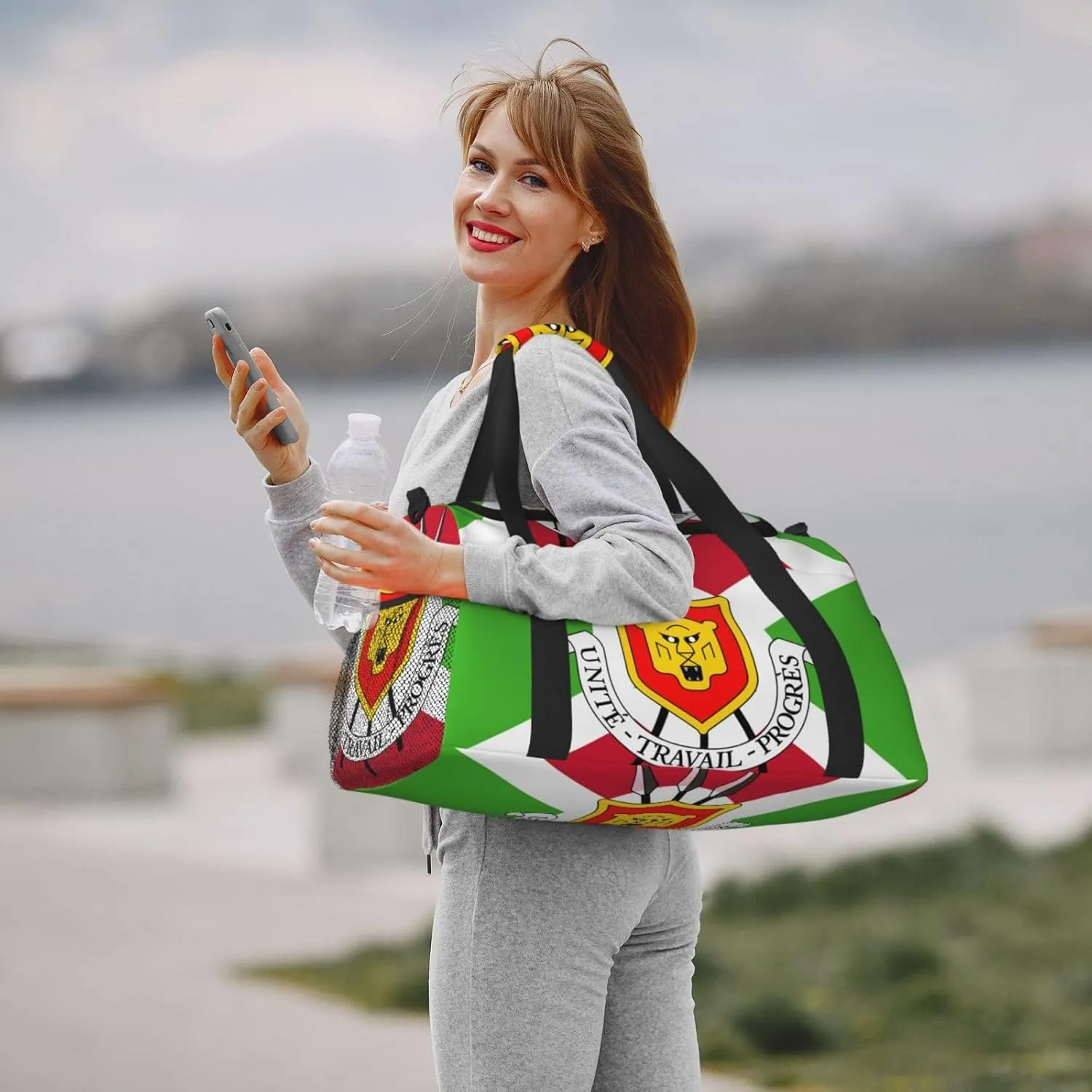 Flag Of Burundi Travel Duffel Bag Large Foldable Waterproof Overnight Bag For Beach Swim Bags Pool Sports Gym