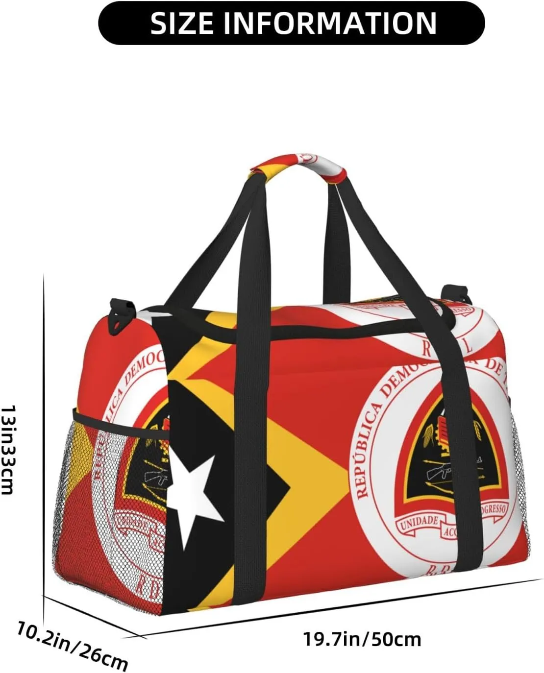 Flag Of East Timor Travel Duffel Bag Large Foldable Waterproof Overnight Bag For Beach Swim Bags Pool Sports Gym