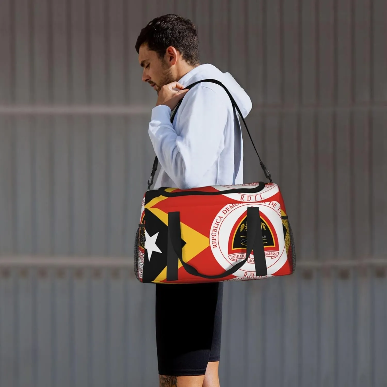 Flag Of East Timor Travel Duffel Bag Large Foldable Waterproof Overnight Bag For Beach Swim Bags Pool Sports Gym