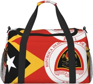 Flag Of East Timor Travel Duffel Bag Large Foldable Waterproof Overnight Bag For Beach Swim Bags Pool Sports Gym
