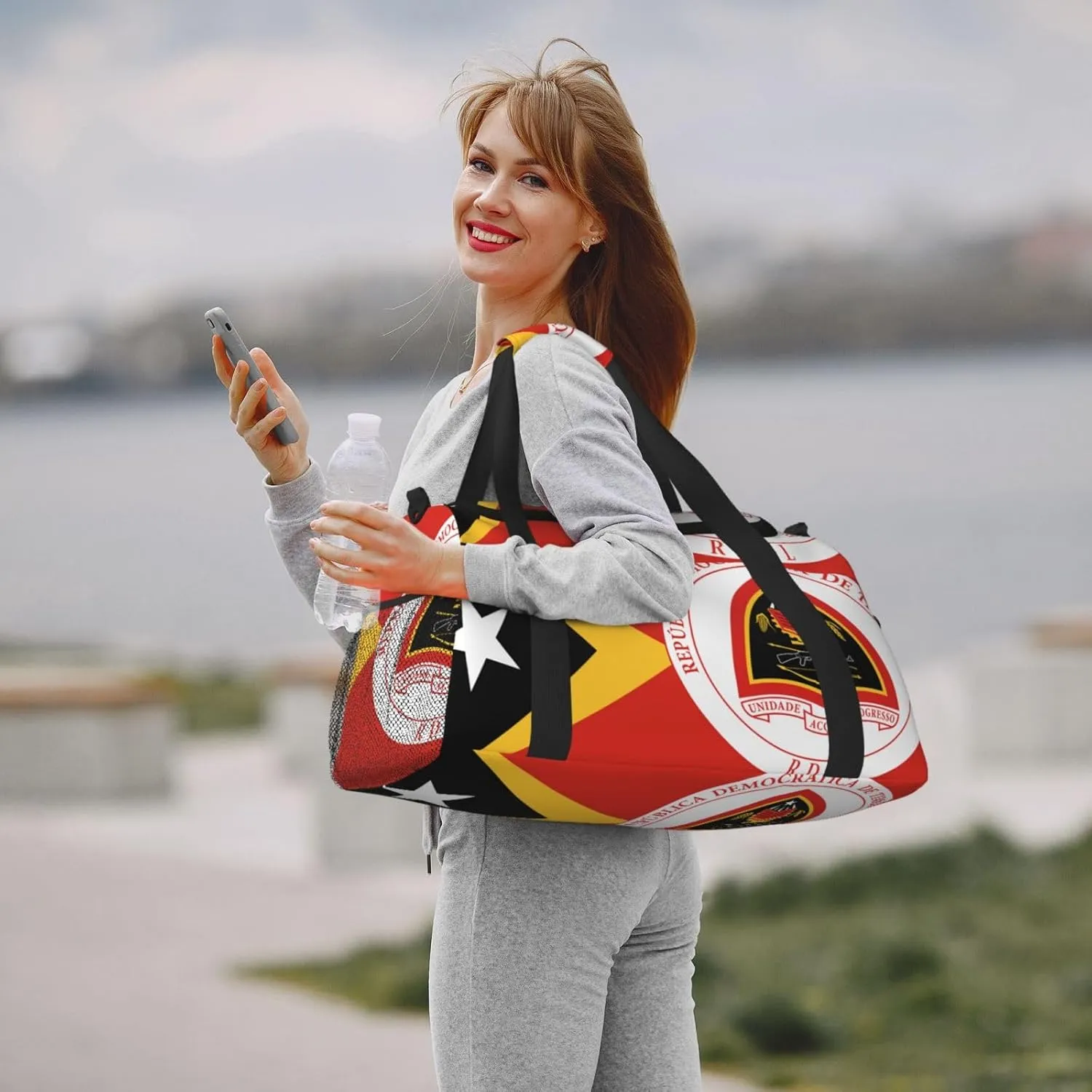 Flag Of East Timor Travel Duffel Bag Large Foldable Waterproof Overnight Bag For Beach Swim Bags Pool Sports Gym