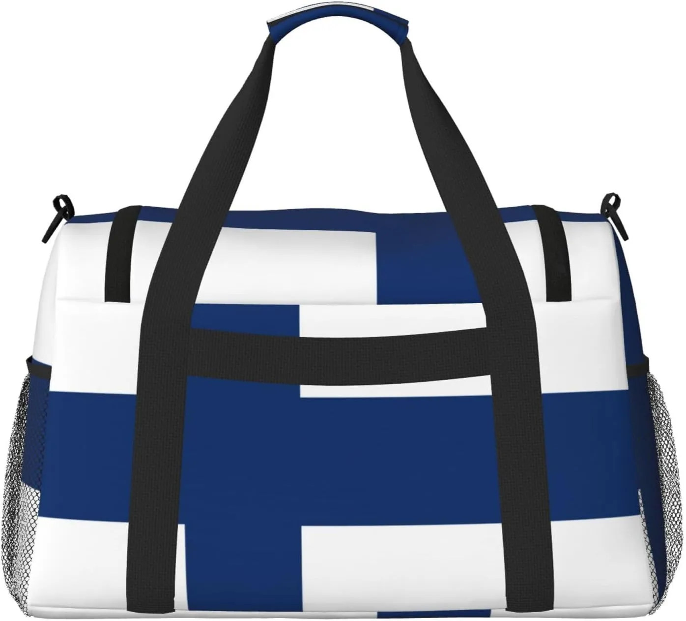 Flag Of Finland Travel Duffel Bag Large Foldable Waterproof Overnight Bag For Beach Swim Bags Pool Sports Gym