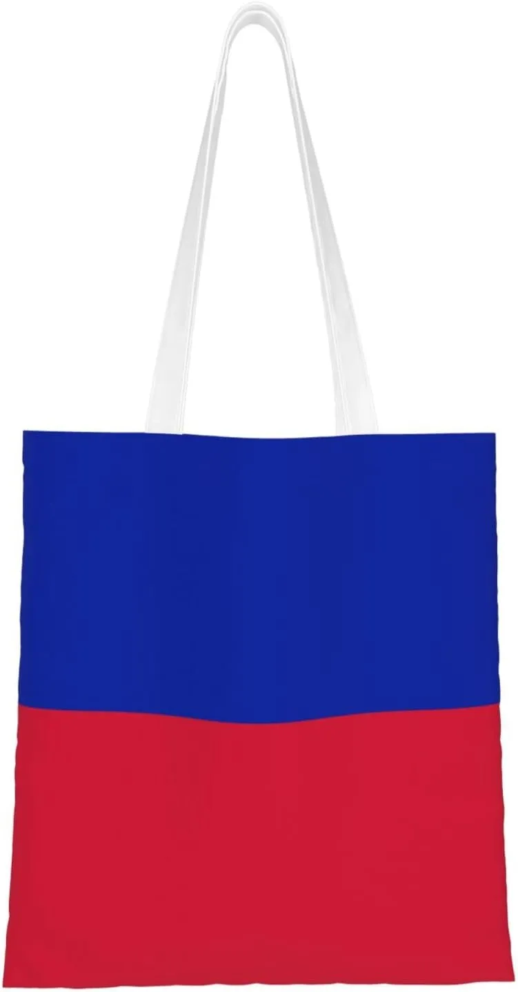 Flag of Haiti (civil) Tote Bag for Women Canvas Shopping Bags Reusable Beach Bag Grocery Bags Tote Shoulder Bag Gift Bags