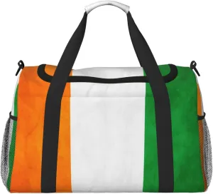Flag Of Ivory Coast Travel Duffel Bag Large Foldable Waterproof Overnight Bag For Beach Swim Bags Pool Sports Gym