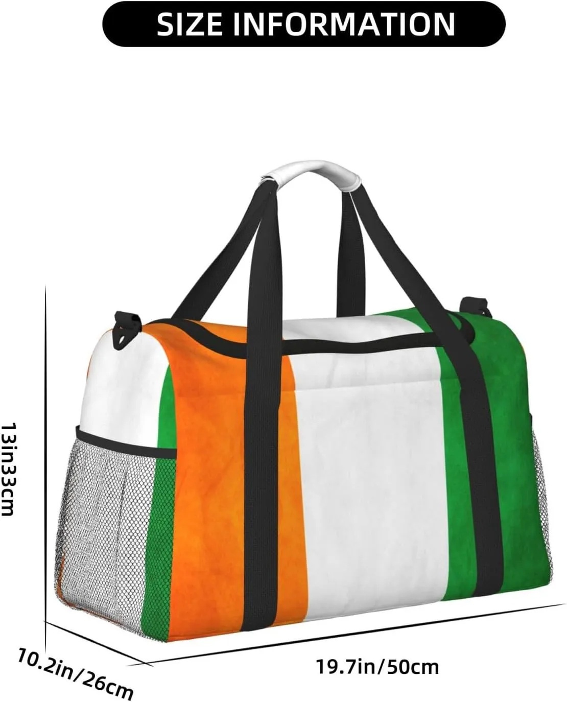 Flag Of Ivory Coast Travel Duffel Bag Large Foldable Waterproof Overnight Bag For Beach Swim Bags Pool Sports Gym