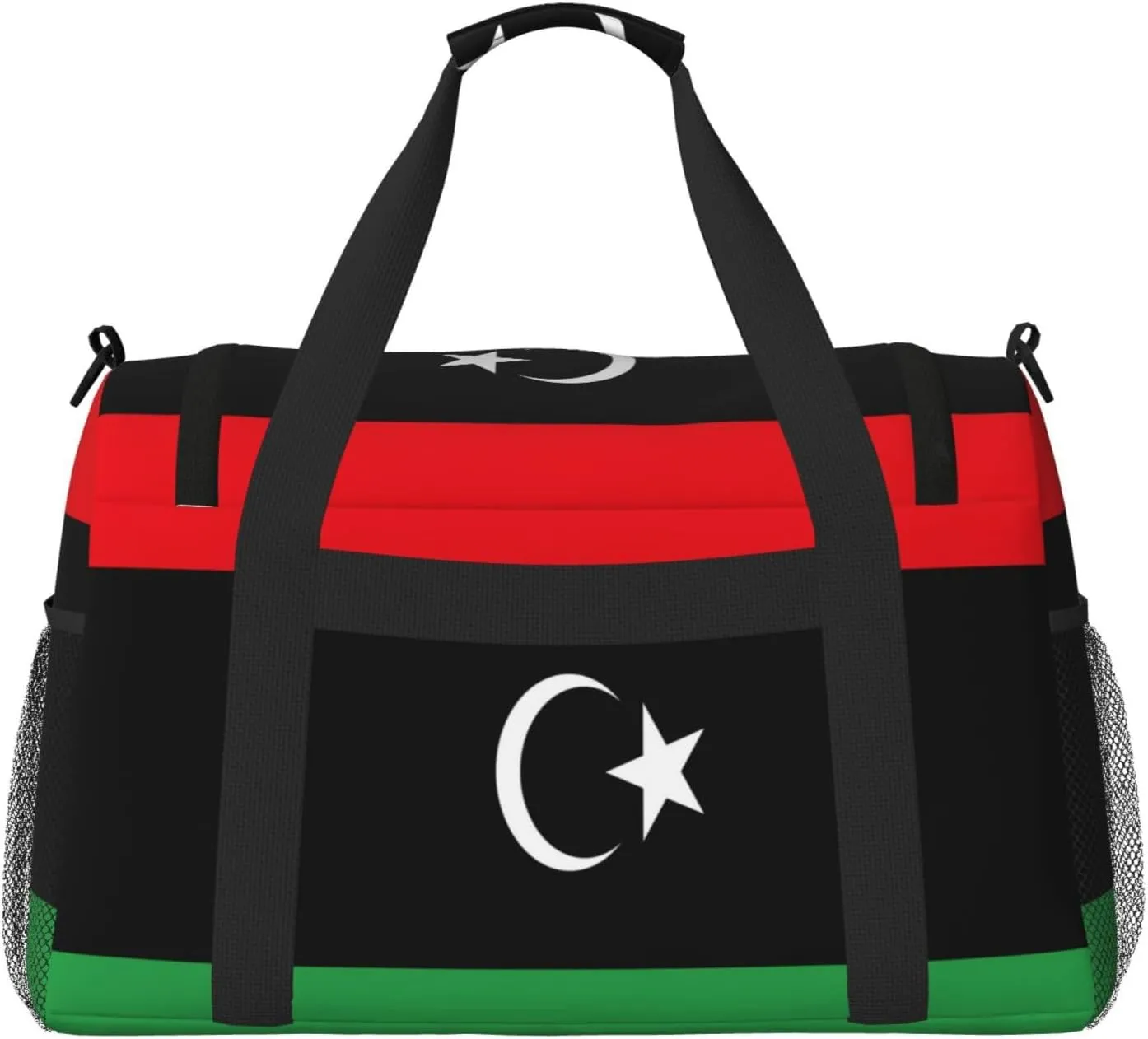 Flag Of Libya Travel Duffel Bag Large Foldable Waterproof Overnight Bag For Beach Swim Bags Pool Sports Gym