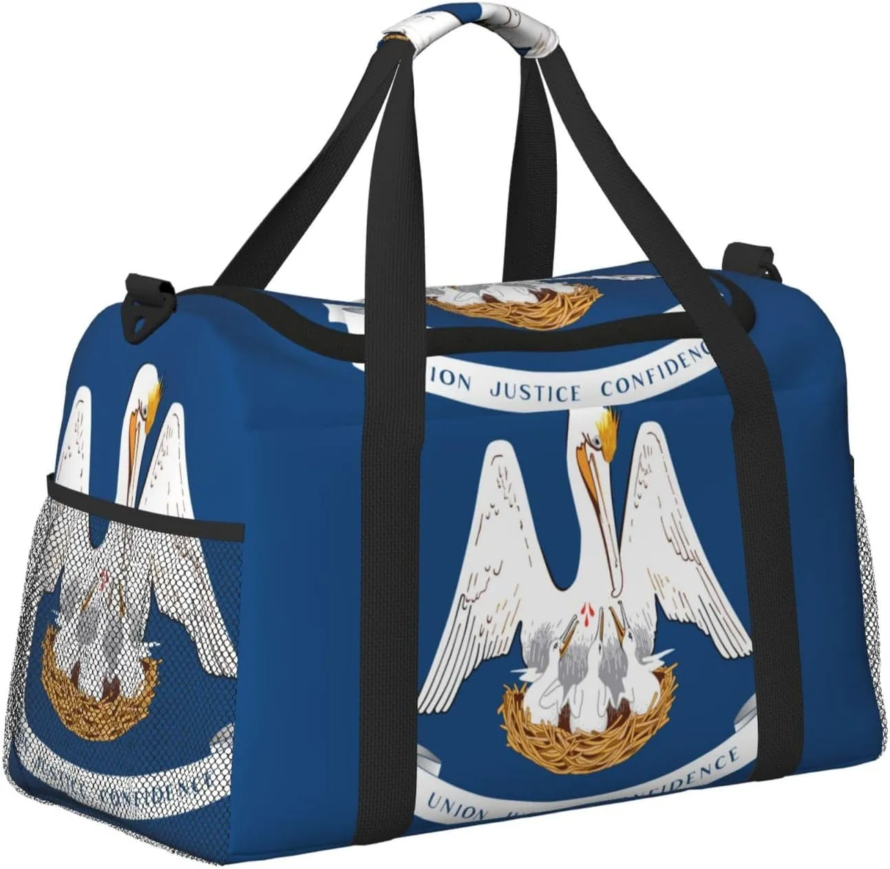 Flag Of Louisiana Travel Duffel Bag Large Foldable Waterproof Overnight Bag For Beach Swim Bags Pool Sports Gym