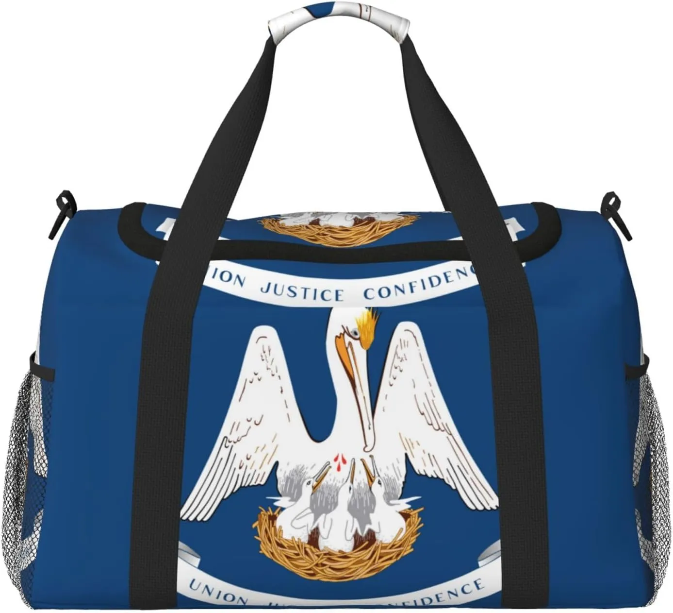 Flag Of Louisiana Travel Duffel Bag Large Foldable Waterproof Overnight Bag For Beach Swim Bags Pool Sports Gym