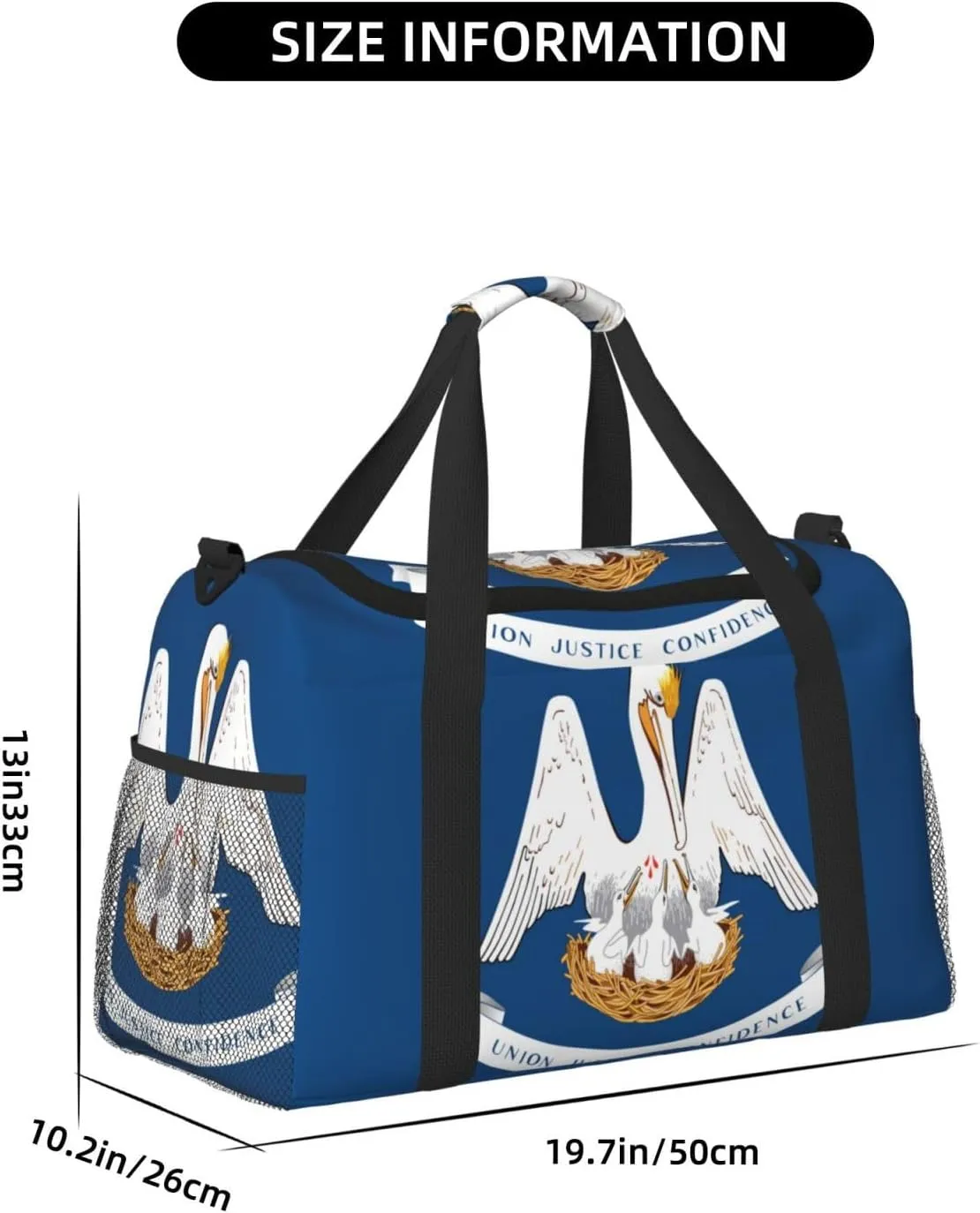 Flag Of Louisiana Travel Duffel Bag Large Foldable Waterproof Overnight Bag For Beach Swim Bags Pool Sports Gym