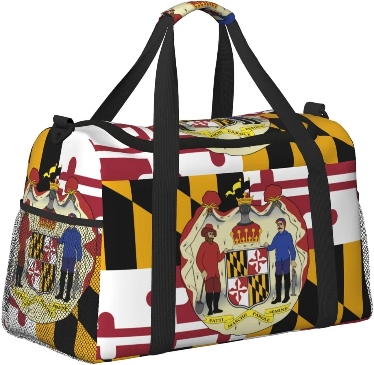 Flag Of Maryland Travel Duffel Bag Large Foldable Waterproof Overnight Bag For Beach Swim Bags Pool Sports Gym