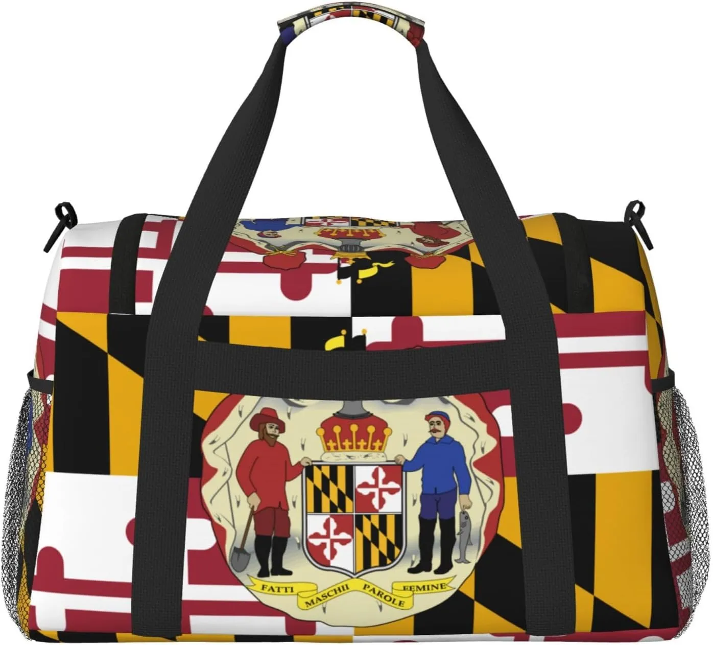 Flag Of Maryland Travel Duffel Bag Large Foldable Waterproof Overnight Bag For Beach Swim Bags Pool Sports Gym