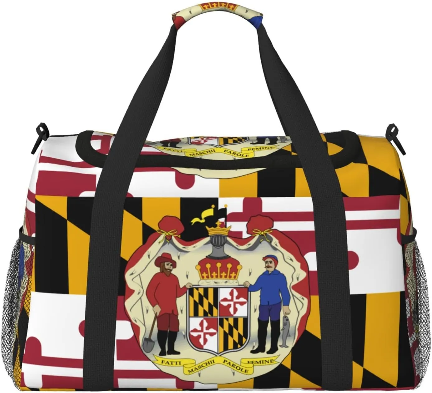 Flag Of Maryland Travel Duffel Bag Large Foldable Waterproof Overnight Bag For Beach Swim Bags Pool Sports Gym