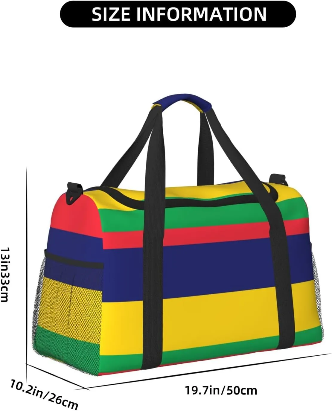 Flag Of Mauritius Travel Duffel Bag Large Foldable Waterproof Overnight Bag For Beach Swim Bags Pool Sports Gym