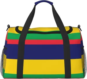Flag Of Mauritius Travel Duffel Bag Large Foldable Waterproof Overnight Bag For Beach Swim Bags Pool Sports Gym