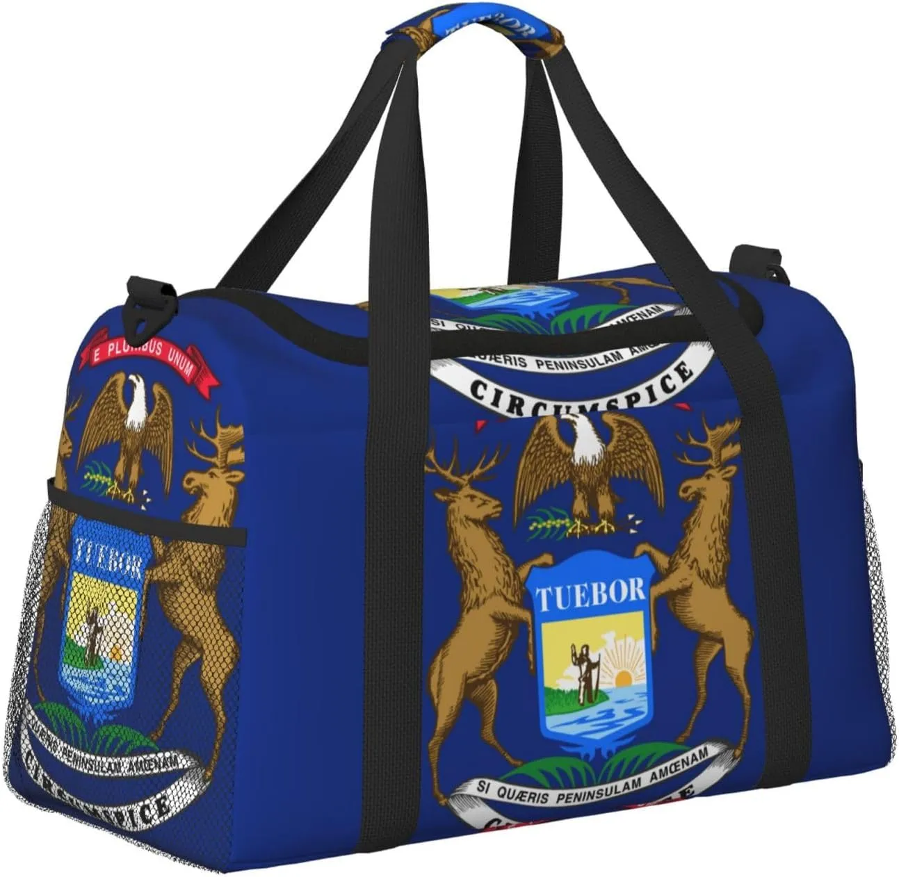 Flag Of Michigan Travel Duffel Bag Large Foldable Waterproof Overnight Bag For Beach Swim Bags Pool Sports Gym